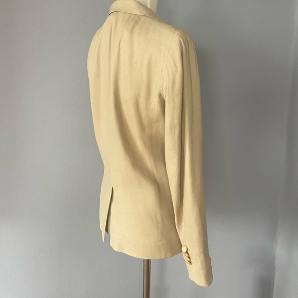 🛑SOLD Brooks Brothers Women’s Beige Linen Blend Single Breasted Blazer - Picture 7 of 12
